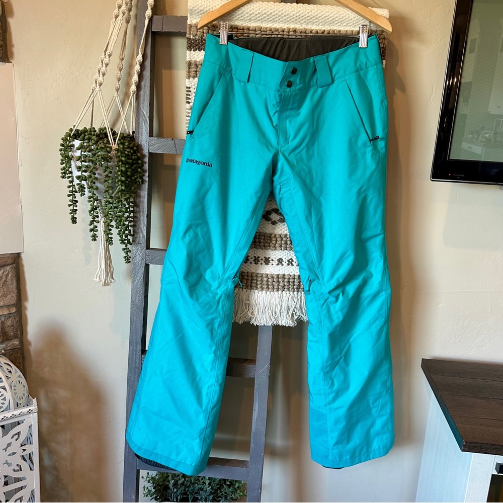 Patagonia H2NO Recco Teal Snow Ski Pants Women's Size M Medium